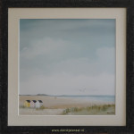 Giclée, Hans Paus,Strandhuisjes 5, passe-partout & inlijsten
